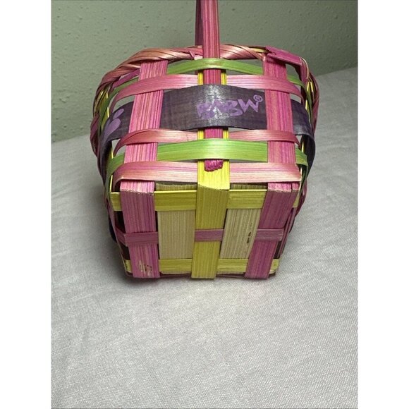 Build A Bear Workshop BABW Wicker Easter Basket Pink Yellow Purple Green - Picture 8 of 11